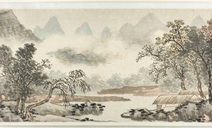 Skyer over floden før regn 溪雲欲雨圖 af Shen Zhou