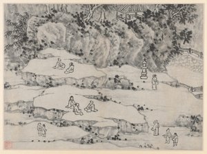 Tolv udsigter over Tiger Hill, Suzhou: The Nodding Stone Terrace, Tiger Hill..., efter 1490.