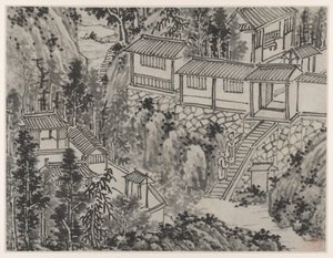 Tolv udsigter over Tiger Hill, Suzhou: The Pine Retreat af Shen Zhou