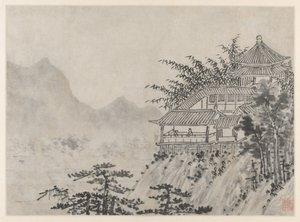 Tolv udsigter over Tiger Hill, Suzhou: The Thousand Acres of Clouds, efter 1490. af Shen Zhou