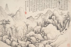Mountain Retreat, dateret til 1654-55. af Shi Lin