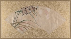 Blomster lyserøde og hvide og Blade, Klappere, slutningen af 1800-tallet. af Shibata Zeshin