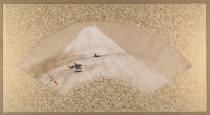 Bjerge med fugle, slutningen af 1800-tallet. af Shibata Zeshin