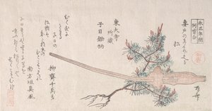 Young Pine Tree and the Handle of a Plough, 1800-tallet., 1800-tallet. af Shinsai