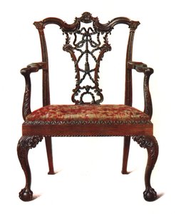 Rygstol af mahognibånd, 1906 af Shirley Charles Llewellyn Slocombe