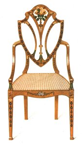 Stol af malet satintræ, 1908. af Shirley Charles Llewellyn Slocombe