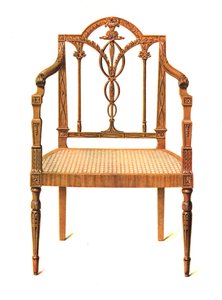 Satinwood stol, 1908 af Shirley Charles Llewellyn Slocombe