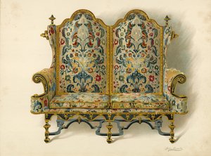 Sofa, ejendom tilhørende hertugen af Leeds (chromolitho) af Shirley Charles Llewellyn Slocombe