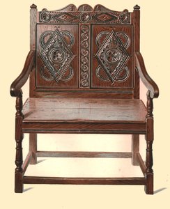 Dobbeltstol af walisisk eg, 1904 af Shirley Charles Llewellyn Slocombe