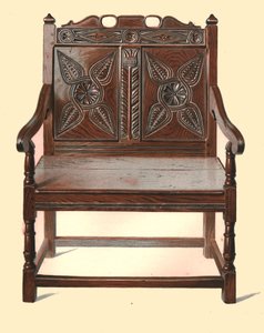Dobbeltstol af walisisk eg, 1904 af Shirley Charles Llewellyn Slocombe