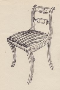 Stol med stribet sæde, 1951. af Shirley Markham