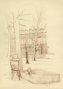 Barn leger i sandkasse, Paris, Frankrig, c1951. af Shirley Markham