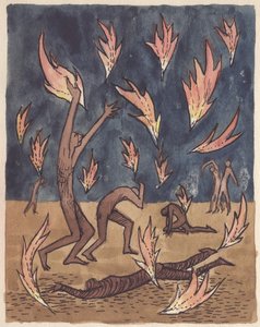 Flammer regner ned, 1951. af Shirley Markham