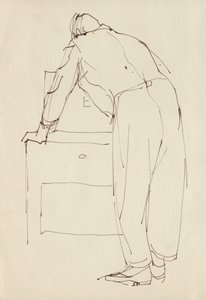 Mand, der bøjer sig, c1950. af Shirley Markham