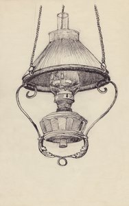 Paraffinlampe, c1950. af Shirley Markham