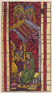 The Annunciation to St Anne, sektion af farvet glasvindue, 1951. af Shirley Markham