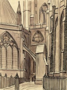 Kapitelhuset, Westminster Abbey, London, c1950. af Shirley Markham