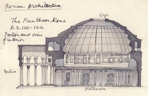 Pantheon, Rom, Italien, 1951. af Shirley Markham