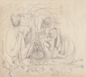 Tre hekse, c1950. af Shirley Markham