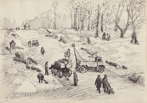 Træfældning, c1950. af Shirley Markham
