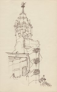 Tårn af ødelagt bygning, c1950. af Shirley Markham
