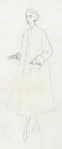 Kvinde i duster coat, c1950. af Shirley Markham