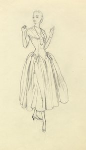 Kvinde i smaltaljet kjole, c1952. af Shirley Markham