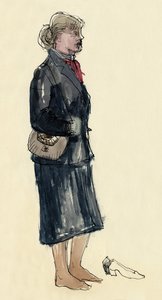 Kvinde i strømpefødder, 1953.