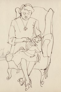 Kvindesyning, c1950. af Shirley Markham