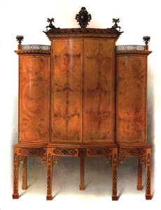 Amboyna og palisander skab, 1906 af Shirley Charles Llewellyn Slocombe