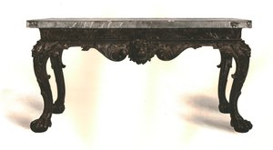 Bord i bejdset træ med Scagliola-plade, 1906