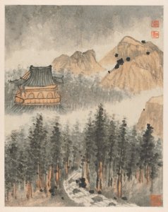 Mindinger om Qinhuai -floden af Shitao