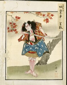 Blad fra album med skuespillerportrætter, ca. 1790-1810. af Shorakusai