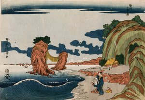 "Futamigaura i Ise-provinsen" fra en gruppe på ni Uki-e print