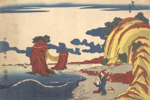 Udsigt over Futami-stranden ved Ise, begyndelsen af det 19. århundrede., begyndelsen af det 19. århundrede.