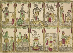 Das Avataras, Ti inkarnationer af Vishnu, 1800-tallet.