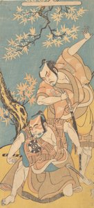 Scene fra dramaet Otokoyama Yunzei Kurabe, 12. måned, 1768. af Shunsho