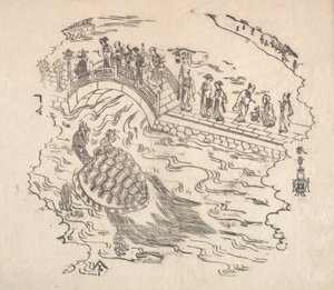 Shinabazu Benten Kaicho: Ceremoni for tilbedelse af Benten ved Shinabazu-templet, 1700-tallet. af Shunsho