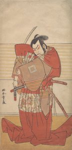 Skuespilleren Ishikawa Danjuro V udfører en Shibaroku-akt med et trukket sværd i hånden..., ca. 1781. af Shunsho