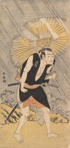Skuespilleren Nakamura Nakazo i rollen som Ono Sadakuro, ca. 1766. af Shunsho