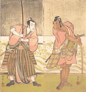 Skuespilleren Sakata Hangoro II og skuespilleren Matsumoto Koshiro IV, slutningen af det 18. århundrede. af Shunsho