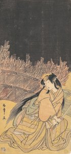 The Third Segawa Kikunojo as a Woman in a Crouching Position, 1778. af Shunsho