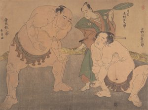 Wrestlerne, ca. 1785. af Shunsho