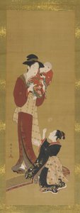 Kvinde, en baby og en ung pige, 1726-1868. af Shunsho