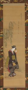 Kvinde under et piletræ, 1700-tallet. af Shunsho