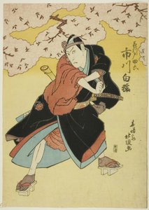 Skuespilleren Ichikawa Hakuen som Sukeroku af Shunshosai Hokucho