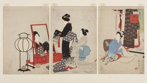 November, Marriage (Sonojuichi Yomeiri) (colour woodblock print) af Shuntei Miyagawa
