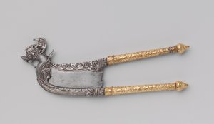 Betelnøddeskærer, ca. 1690-1720 (jern og guld)