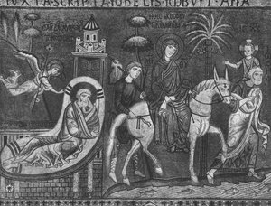 Drøm om Josef og flugt til Egypten (mosaik)