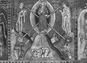 Jesus Kristus ved Tabor-bjerget (mosaik) af Sicilian School